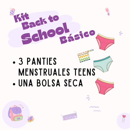 Kit Back to School básico: 3 calzones Teens + bolsa de transporte