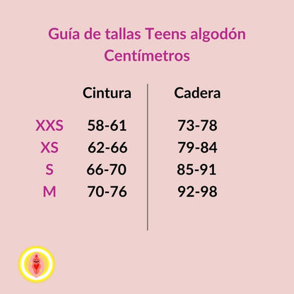 Calzón menstrual para niñas y adolescentes - Teens Hot Pink XS